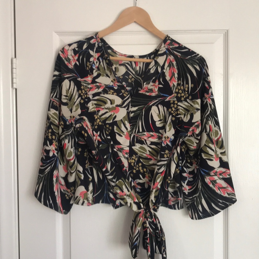 Poly floral blouse